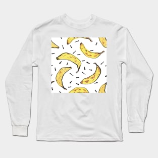 Banana pattern on white Long Sleeve T-Shirt